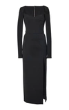 Dolce & Gabbana Stretch Jersey Long Dress W/slit In Black