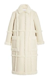Stand Studio Off-white Faux-leather & Faux-shearling Patrice Long Coat In White