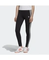 Adidas Originals 3 Stripes Tight Cotton Leggings In Black