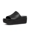 Fitflop Women's Eloise Espadrille Leather Wedge Slides Sandal Women's Shoes In Black