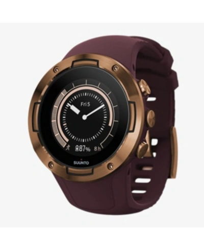 Suunto 5 Men's Burgundy Copper Silicon Strap Compact Gps Sports Watch, 46mm