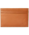 POLO RALPH LAUREN MEN'S BURNISHED LEATHER CARD CASE WITH MONEY CLIP