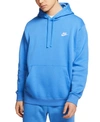Nike Sportswear Club Logo-embroidered Cotton-blend Jersey Hoodie In Pacific Blue