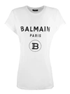 BALMAIN WHITE COTTON T-SHIRT,11490104