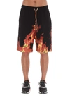 Ihs "flames" Cotton Bermuda Shorts In Black