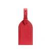 Smythson Luggage Tag In Panama In Scarlet Red