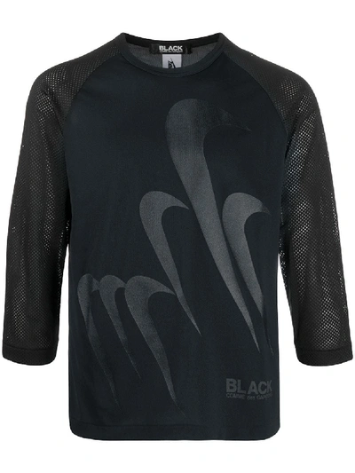 Black Comme Des Garçons X Nike Logo-printed T-shirt In Black