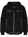 BALMAIN LOGO-PRINT HOODED PUFFER JACKET