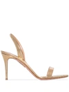 AQUAZZURA SO NUDE 85MM SANDALS