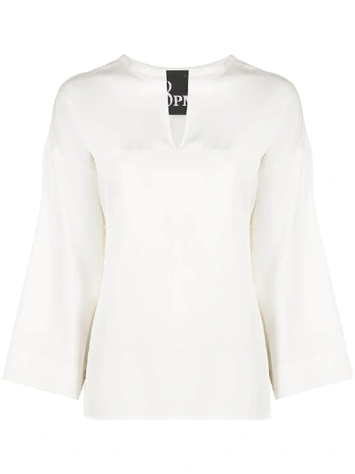 8pm V-neck Blouse In White