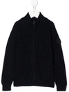 Il Gufo Reversible Zip-up Knitred Jacket In Blue