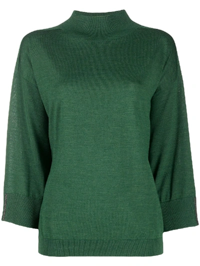 Peserico Roll Neck Jumper In Green