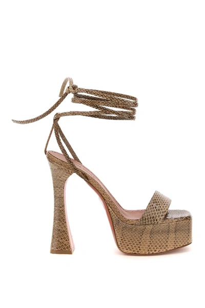 Amina Muaddi Vita Platform Sandals In Brown,beige