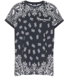 BALMAIN PAISLEY COTTON T-SHIRT,P00484263