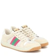 Gucci 30mm Screener Sneakers W/ Web In Beige