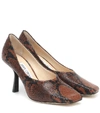 JIMMY CHOO MARCELA 85 SNAKE-PRINT LEATHER PUMPS,P00502420