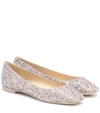 JIMMY CHOO MODELL GLITTER BALLET FLATS,P00503515