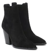 Saint Laurent Theo 100 Black Suede Chelsea Boots In Black