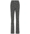 Miu Miu Printed Jersey Straight Pants In Black