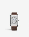JAEGER-LECOULTRE JAEGER-LECOULTRE MEN'S SILVER REVERSO DUO STAINLESS-STEEL AND LEATHER AUTOMATIC WATCH,34934792