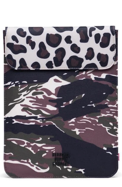 Herschel Supply Co Spokane Ipad Air Canvas Sleeve In Tiger Camo/ Leopard