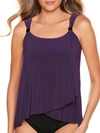 Miraclesuit Razzle Dazzle Underwire Tankini Top Women's Swimsuit In Sangria