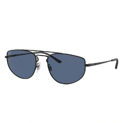 Ray Ban Dark Blue Rectangular Unisex Sunglasses Rb3668 901480 55 In Black