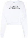 OFF-WHITE BOYFRIENDS PRINT CROPPED SWEATSHIRT