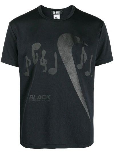 Black Comme Des Garçons X Nike Logo-print T-shirt In Black