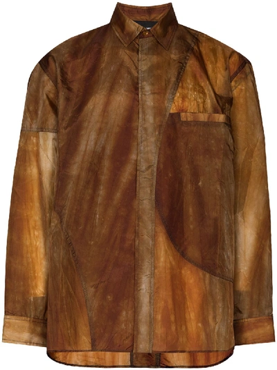 A-cold-wall* Corten Tie-dyed Nylon Shirt In Brown