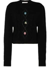 ALESSANDRA RICH FLORAL-EMBROIDERED JUMPER