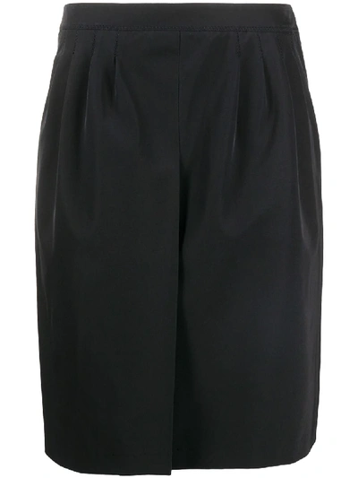 Pre-owned Prada 1990s Box Pleat Short Skirt In Blue