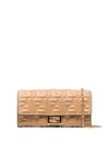 FENDI LOGO-EMBOSSED LEATHER CLUTCH