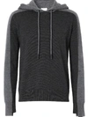 BURBERRY TWO-TONE KNITTED HOODIE