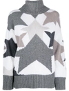 LORENA ANTONIAZZI STAR PRINT ROLL-NECK JUMPER