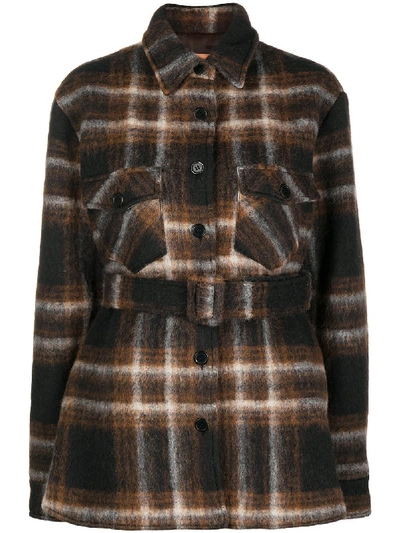 The Andamane Belted Shirt Jacket In Brown