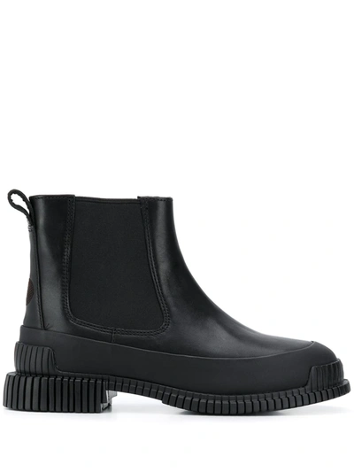 Camper Ribbed-sole Ankle Boots In Black