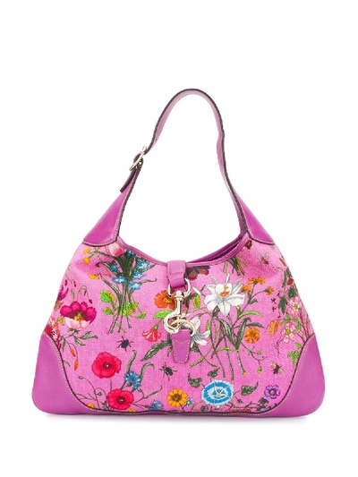 Pre-owned Gucci 2005 Flora Handbag In Purple