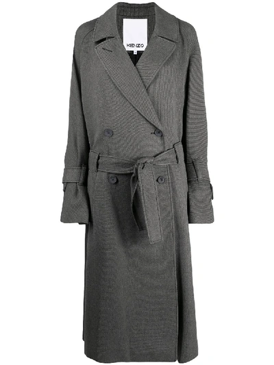 Kenzo Women's  Grey Viscose Trench Coat