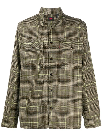 Levi's Plaid Cotton Shirt In Green