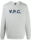 Apc Vpc Logo-print Cotton Sweatshirt In Grey