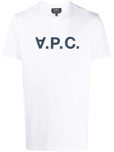 Apc Logo Print T-shirt In White