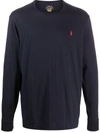 Polo Ralph Lauren Logo-embroidered Cable-knit Cashmere Jumper In Blue