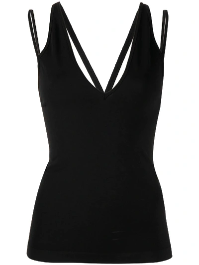 Helmut Lang Strappy Waistcoat Top In Black