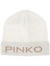 PINKO JACQUARD LOGO BEANIE HAT