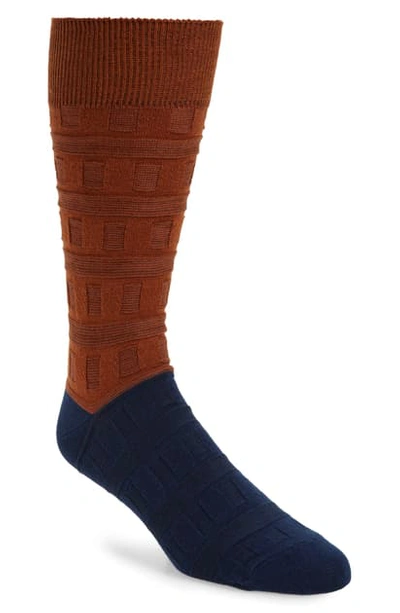 Issey Miyake Two-tone Socks In Brown