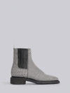 THOM BROWNE THOM BROWNE BLACK AND WHITE PRINCE OF WALES CREPE SOLE CHELSEA BOOT,FFB111B0639214831223