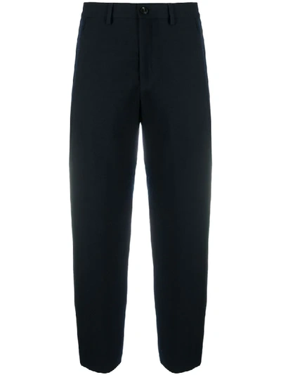 Closed Cropped-leg Tailored Trousers In Blue