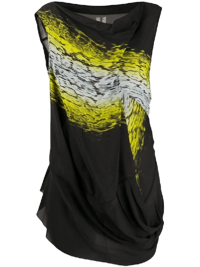 Rick Owens Draped Sleeveless Top In Black