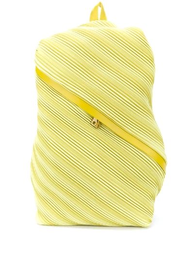 Issey Miyake Plissé Backpack In Yellow